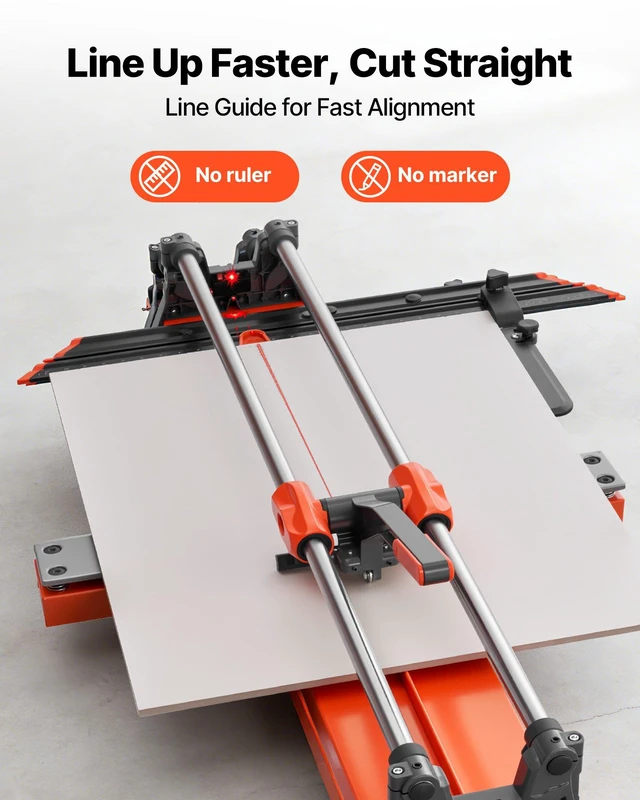 Alt view image 6 of 8 - VEVOR 39.4-Inch Manual Tile Cutter, Upgraded Sliding Head Cutting Tool with Spring-Loaded Base, Angle Fence, Tungsten Carbide Cutting Wheel, Alignment Guide, for DIY Pros, Ceramic, Floor, Wall Tiles