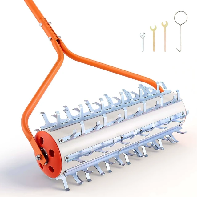 Main image of VEVOR Lake Weed Roller, 12 ft Lake & Pond Weed Removal Tool, Muck Razer Aquatic & Sludge Tiller, Rid Roots and Muck Buildup, 9 Preassembled Galvanized Iron Blades, 3 Aluminum Handles, Easy Assembly