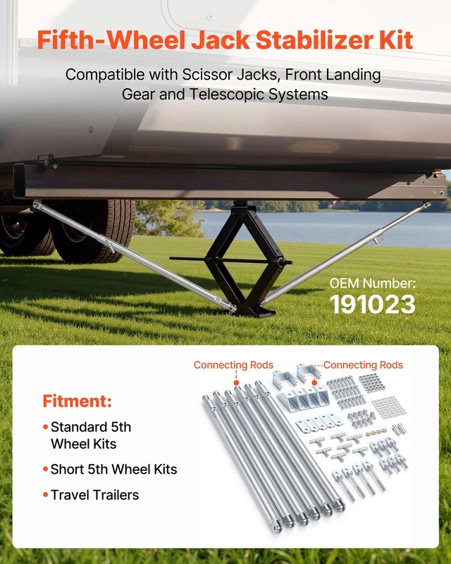 Alt view image 2 of 8 - VEVOR JT's Strong Arm Jack Stabilizer Kit 191023, Fits for 5th Wheel RV and Travel Trailer Kit, Fifth-Wheel Jack Stabilizer for Telescopic System, Reduces Chassis Movement, Easy Bolt-On Installation
