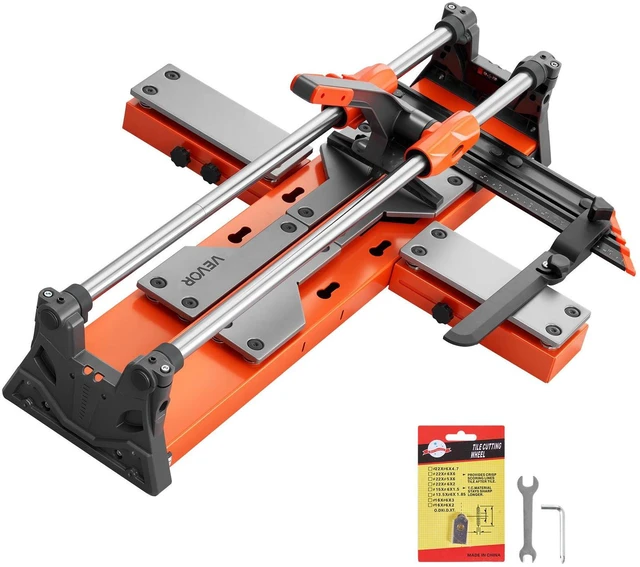 Main image of VEVOR 24-Inch Manual Tile Cutter, Upgraded Sliding Head Cutting Tool with Spring-Loaded Base, Angle Fence, Tungsten Carbide Cutting Wheel, Alignment Guide, for DIY Pros, Ceramic, Floor, Wall Tiles