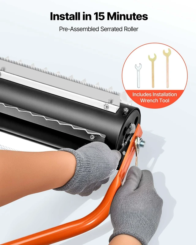 Alt view image 5 of 8 - VEVOR Lake Weed Roller, 14.1 ft Stainless Steel Lake & Pond Weed Removal Tool, Muck Razer Aquatic & Sludge Tiller, Rid Roots and Muck Buildup, 6 Preassembled Stainless Steel Blades, 4 Aluminum Handles