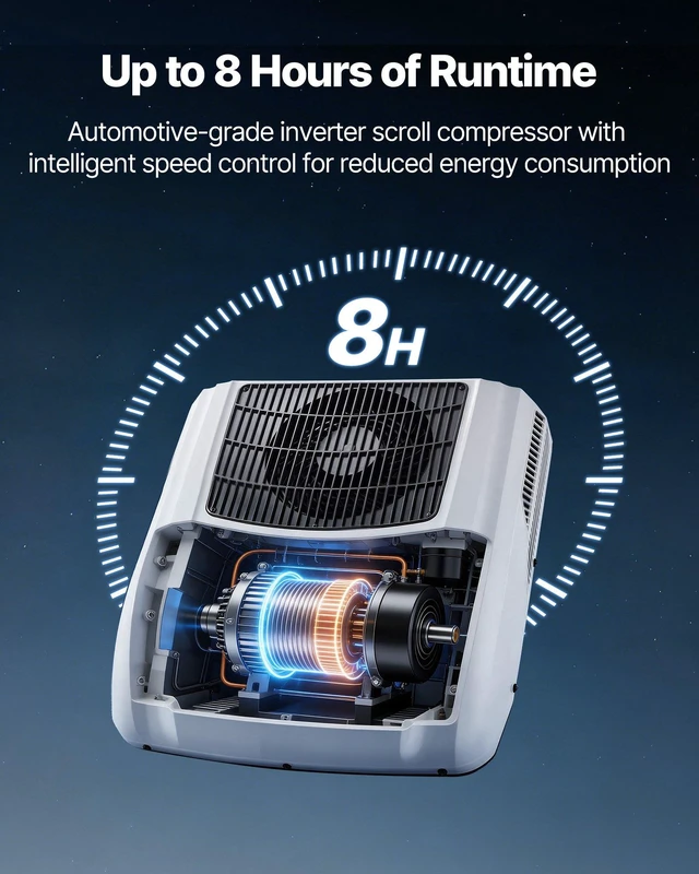 Alt view image 3 of 8 - VEVOR Truck Air Conditioner, 12V 10000 BTU RV Rooftop AC Unit, 350 m³/h Airflow Cab Air Conditioner with Copper Evaporator, Quiet A/C Unit Fast Cooling for Semi Truck Trailer Motorhome Tractor Caravan