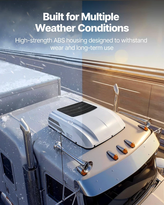 Alt view image 5 of 8 - VEVOR Truck Air Conditioner, 12V 10000 BTU RV Rooftop AC Unit, 350 m³/h Airflow Cab Air Conditioner with Copper Evaporator, Quiet A/C Unit Fast Cooling for Semi Truck Trailer Motorhome Tractor Caravan