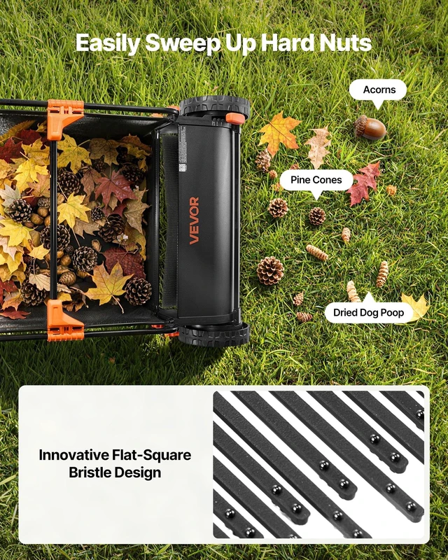 Alt view image 3 of 8 - VEVOR 3 Packs Lawn Sweeper Brush Replacement, Compatible with VEVOR 26 in Lawn & Leaf Collector Sweepers, Yard Sweeper Brush Paddle with Durable V-Shaped Bristles for Easy Grass Leaf Cleanup