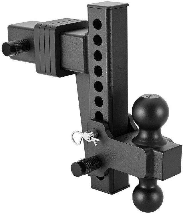 Main image of VEVOR Adjustable Trailer Hitch, Fit 2.5 Inch Receiver, Trailer Hitch Mount with 2 Inch & 2-5/16 Inch Balls, 28000 lbs GTW, 8 Inch Drop, Towing Ball Mounts for RVs, Off-Road Vehicles and Trucks, Black