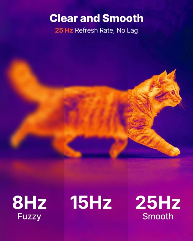 Alt view image 7 of 8 - VEVOR Thermal Imaging Camera for Android, 320 x 240 TISR Super Resolution, 25HZ Refresh Rate Infrared Thermal Imager for Smartphone Tablet, 160 x 120 IR Resolution, -4°F to 1022°F & 15 Color Palettes