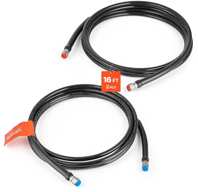 Main image of VEVOR Hydraulic Hose Kit, 16 ft 2-Piece Leak-Proof TPEE Outboard Steering Hose Kit with 304 Stainless Steel Connector, Compatible with Marine Outboard Steering Systems, 20 MPa Max Working Pressure