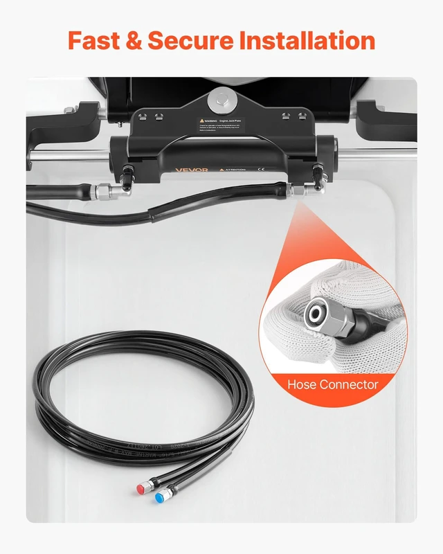 Alt view image 6 of 8 - VEVOR Hydraulic Hose Kit, 16 ft 2-Piece Leak-Proof TPEE Outboard Steering Hose Kit with 304 Stainless Steel Connector, Compatible with Marine Outboard Steering Systems, 20 MPa Max Working Pressure