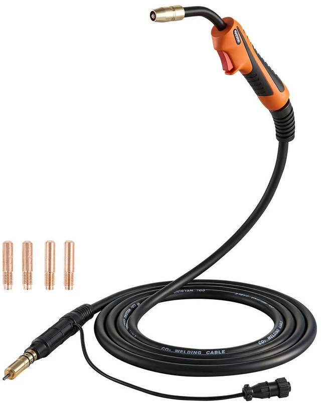 Main image of VEVOR 150A MIG Welding Gun with 15FT Cable, Replacement for Miller M-15/M-150 (249041) - with 5PCS Mig Welding Contact Tips