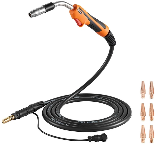Main image of VEVOR 250A MIG Welding Gun with 15FT Cable, Replacement for Lincoln Magnum Pro 250L - with 7PCS Mig Welding Contact Tips