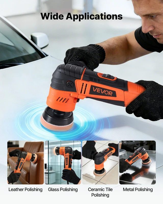 Alt view image 6 of 8 - VEVOR Car Buffer Polisher, 1.2"/2"/3" Rotary Polisher Buffer, 600W 6 Variable Speeds 1000-4500RPM Car Polisher Waxer Kit for Cars Detailing, Waxing, Polishing, Scratch Removal