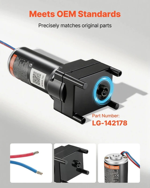 Alt view image 3 of 8 - VEVOR RV 5th Wheel Landing Gear Motor, Replaces LG-142178, 5500 lbs Capacity, 300W RV Fifth Wheel Power Landing Gear Motor Compatible with Lippert Venture, Atwood, Stromberg Carlson Systems, Black