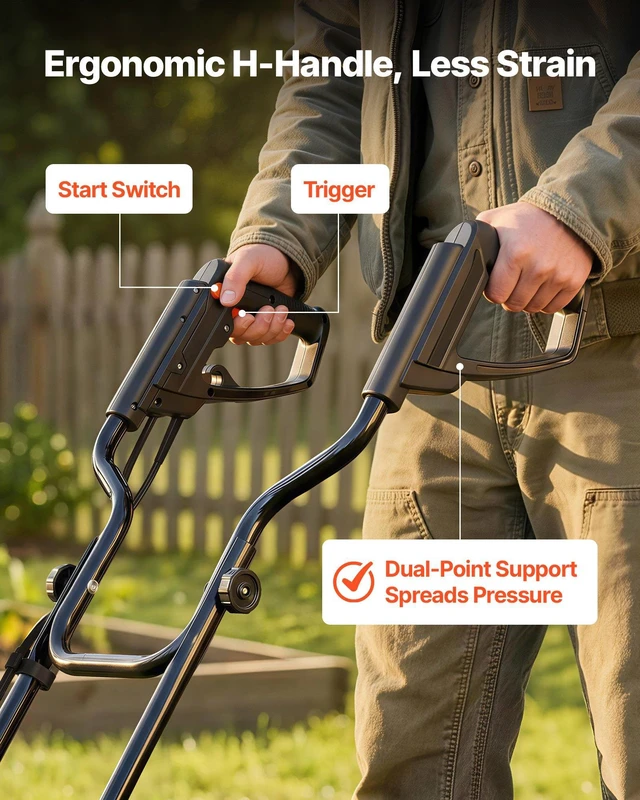 Alt view image 5 of 8 - VEVOR Corded Electric Tiller, 18 Inch Tilling Width Garden Rototiller, 15-Amp Motor Heavy-Duty Tilling Machine, Cultivator with Steel Tines and Foldable Handle, for Lawn, Yard, and Gardening Care