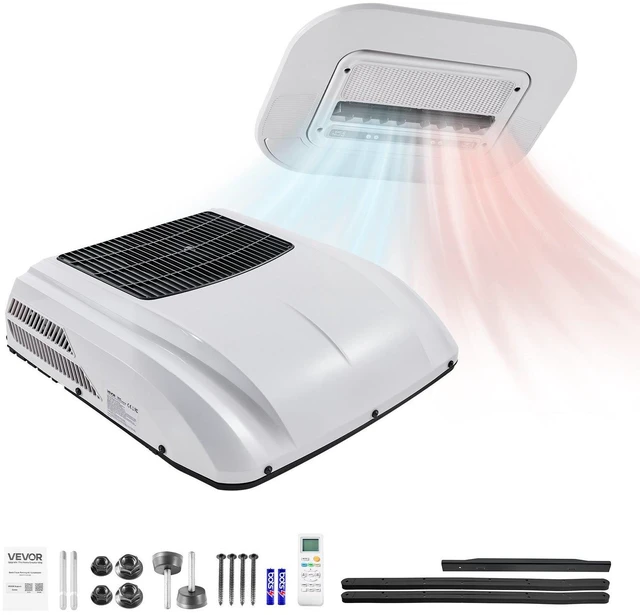 Main image of VEVOR Truck Air Conditioner, 12V 10000 BTU RV Rooftop AC Unit, 350 m³/h Airflow, Cooling & Heating 2 in 1 Function Cab Air Conditioner, Quiet A/C Unit for Semi Truck Trailer Motorhome Tractor Caravan