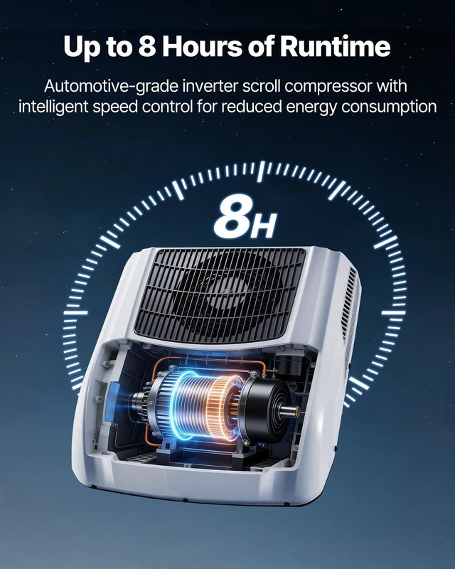Alt view image 3 of 8 - VEVOR Truck Air Conditioner, 12V 10000 BTU RV Rooftop AC Unit, 350 m³/h Airflow, Cooling & Heating 2 in 1 Function Cab Air Conditioner, Quiet A/C Unit for Semi Truck Trailer Motorhome Tractor Caravan