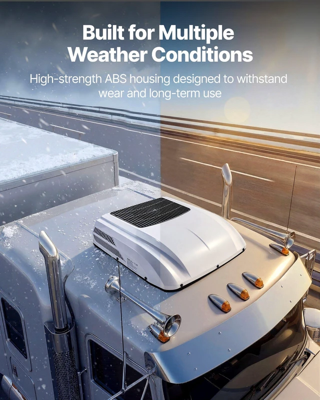 Alt view image 5 of 8 - VEVOR Truck Air Conditioner, 12V 10000 BTU RV Rooftop AC Unit, 350 m³/h Airflow, Cooling & Heating 2 in 1 Function Cab Air Conditioner, Quiet A/C Unit for Semi Truck Trailer Motorhome Tractor Caravan