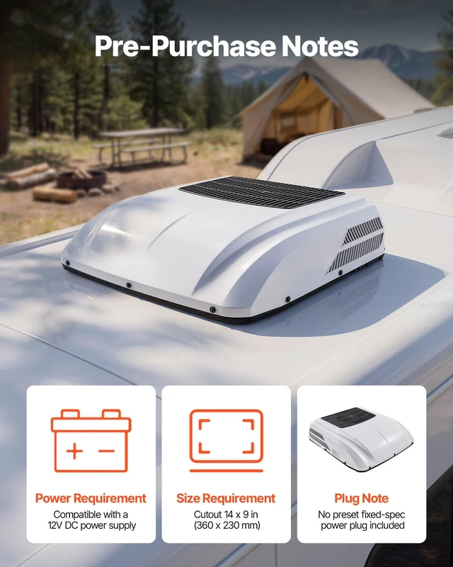 Alt view image 6 of 8 - VEVOR Truck Air Conditioner, 12V 10000 BTU RV Rooftop AC Unit, 350 m³/h Airflow, Cooling & Heating 2 in 1 Function Cab Air Conditioner, Quiet A/C Unit for Semi Truck Trailer Motorhome Tractor Caravan