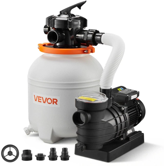 Main image of VEVOR 13 in Sand Filter Pump for Above Ground Pool, 0.75 HP 3500 GPH, Swimming Pool Sand Filter Pump with Pre-Assembled Core & Leak-Resistant Design, 6-Way Valve, High-Efficiency Filtration for Pools