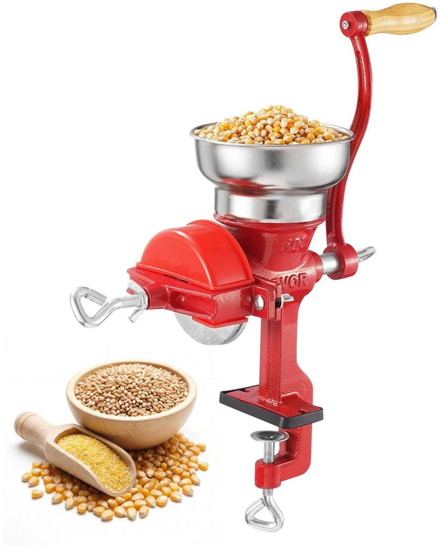 Main image of VEVOR Manual Grain Mill with Low Hopper, Hand-Crank Corn Grinder, Heavy Duty Cast Iron Wheat Grinding Mill with Stable Table Clamp & Dust Cover for Grains Spices Coffee Beans Nuts