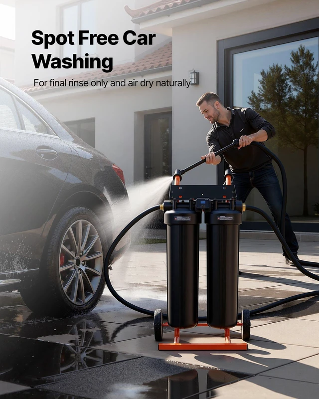 Alt view image 2 of 8 - VEVOR Deionized Water System for Car Wash, Spotless Car Wash Water System with 2 x 4L DI Resin & TDS Meter, Portable Sport-Free Water Deionizer Filter for Cars RVs Motorcycles Windows