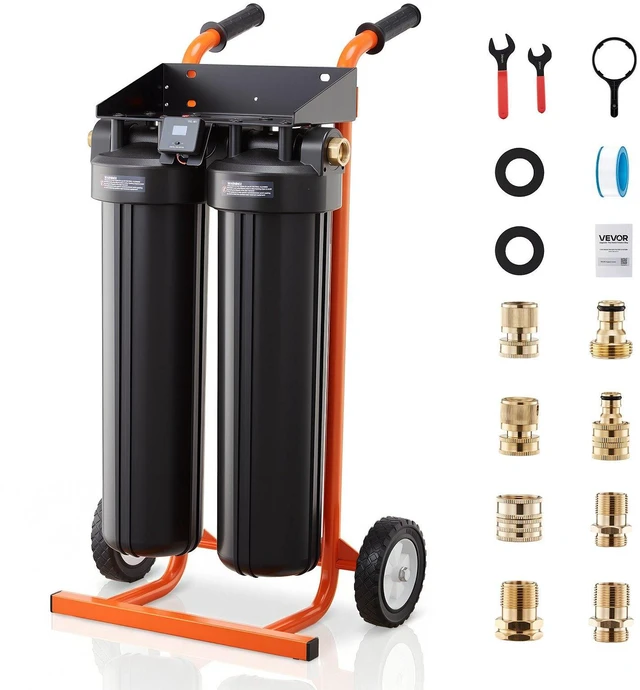 Main image of VEVOR Deionized Water System for Car Wash, Spotless Car Wash Water System with 2 x 4L DI Resin & TDS Meter, Portable Sport-Free Water Deionizer Filter for Cars RVs Motorcycles Windows