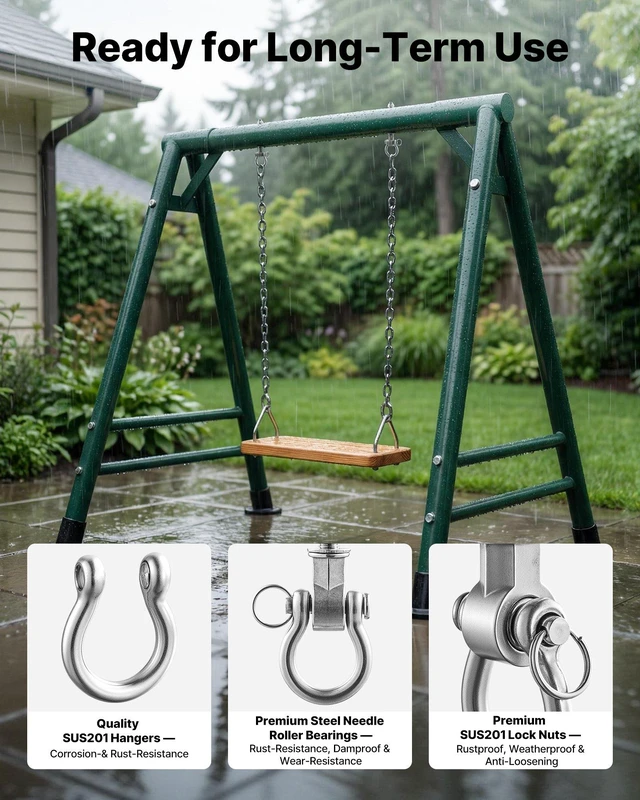 Alt view image 4 of 8 - VEVOR Swing Hangers, 6 Pack Heavy Duty Swing Brackets, 850 lbs Each Load Capacity, Smooth Bearing, Stainless Steel Hangers, Ideal for Hammocks Playground Porch Yoga Boxing Bag Indoor Outdoor, Silver
