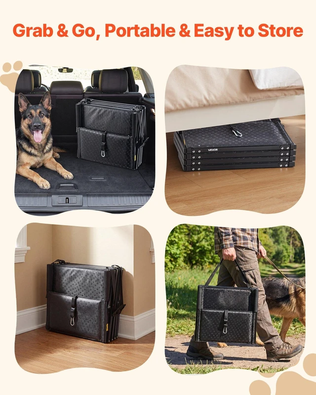 Alt view image 5 of 8 - VEVOR Dog Stairs for Car, 4 Steps Extra Wide Foldable Dog Ramp for Large Dogs with Non-Slip Surface, Portable Lightweight Pet Stairs Ladder for Car, SUV, Truck, High Bed, Sofa, Support up to 250 lbs