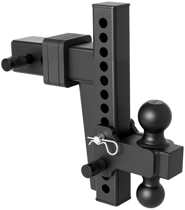 Main image of VEVOR Adjustable Trailer Hitch, Fit 2.5 Inch Receiver, Trailer Hitch Mount with 2 Inch & 2-5/16 Inch Balls, 18500 lbs GTW, 10 Inch Drop, Towing Ball Mounts for RVs, Off-Road Vehicles and Trucks, Black
