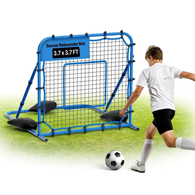 Main image of VEVOR Soccer Rebounder Net, Quick-Switch Angle Soccer Goal Rebounder for Control, Passing Practice, Heavy-Duty Iron Frame & PE Net, Easy Setup Ball Training Equipment for Teens&Adults,3.7 x 3.7 ft