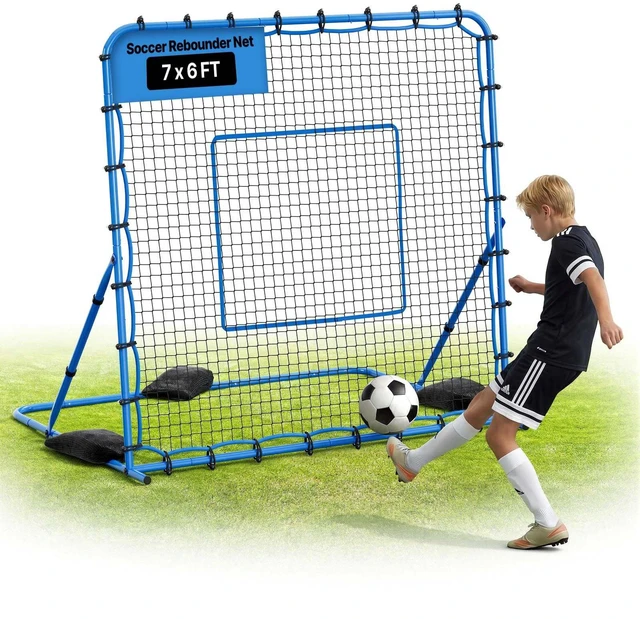 Main image of VEVOR Soccer Rebounder Net, Quick-Switch Angle Soccer Goal Rebounder for Control, Passing Practice, Heavy-Duty Iron Frame & PE Net, Easy Setup Ball Training Aids & Equipment for Teens&Adults,7 x 6 ft