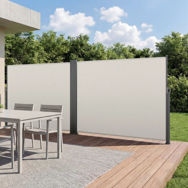 Main image of VEVOR Retractable Side Awning, 71" x 236" Patio Retractable Side Screen with 180 g/m² Polyester Fabric, Waterproof Sunshade Outdoor Privacy Screen Room Divider for Garden, Balcony, Pools, Deck, Beige