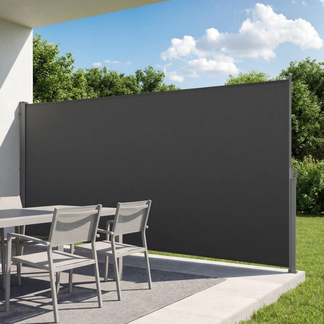 Main image of VEVOR Retractable Side Awning, 73" x 165" Patio Retractable Side Screen with 180 g/m² Polyester Fabric, Waterproof Sunshade Outdoor Privacy Screen Room Divider for Garden, Balcony, Pools, Deck, Gray