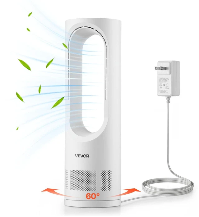 Main image of VEVOR Desk Fan Bladeless, 17 inch Office Table Fan Small Quite, 5 Speeds Adjustment, 0-9H Timer, 60-Degree Oscillation, Touch Control, Easy to Clean, Portable for Office, Living Room, Bedroom