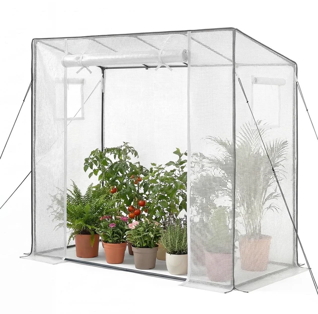 Main image of VEVOR Walk-in Greenhouse, 76.8" x 30.3" x 66.1" Greenhouse for Outdoors with Windows, PE Cover, Roll-Up Zipper Door, Walk in Green House Kit, Portable Plant Garden Hot House for Backyard, Outside