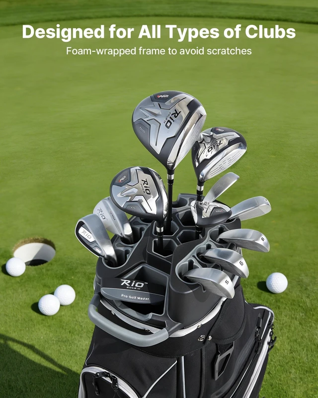 Alt view image 3 of 8 - VEVOR Golf Cart Bag, 14 Way Top Divider Organizer, Golf Club Bag with Full-length Divider, Storage Pockets, Shoulder Strap, Rain Hood, Smooth Zippers, High-Strength 900D Polyester for Men & Women