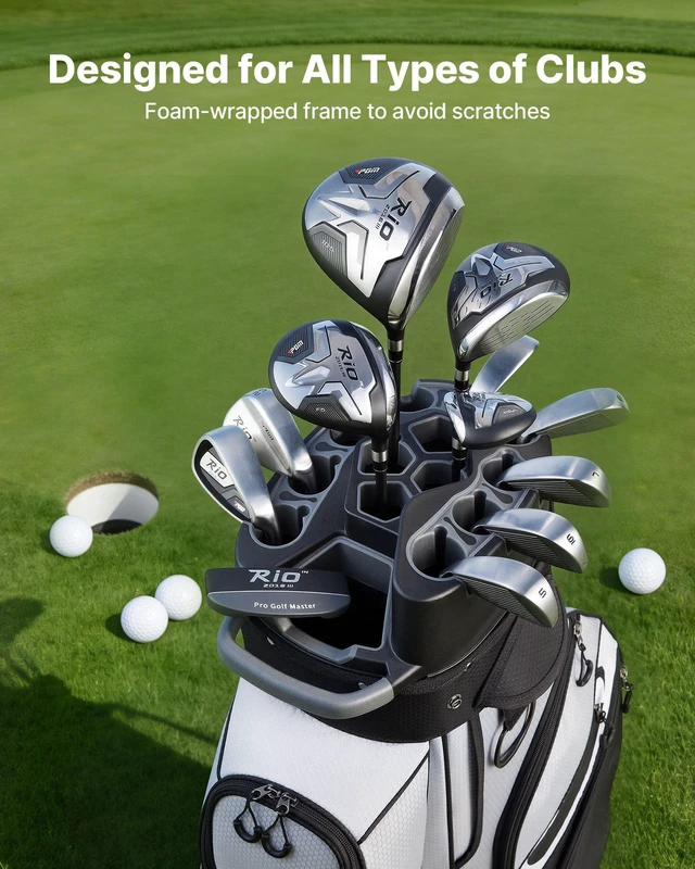 Alt view image 3 of 8 - VEVOR Golf Cart Bag, 14 Way Top Divider Organizer, Golf Club Bag with Full-length Divider, Handles, Storage Pockets, Shoulder Strap, Rain Hood, Smooth Zippers, Lightweight Polyester for Men & Women