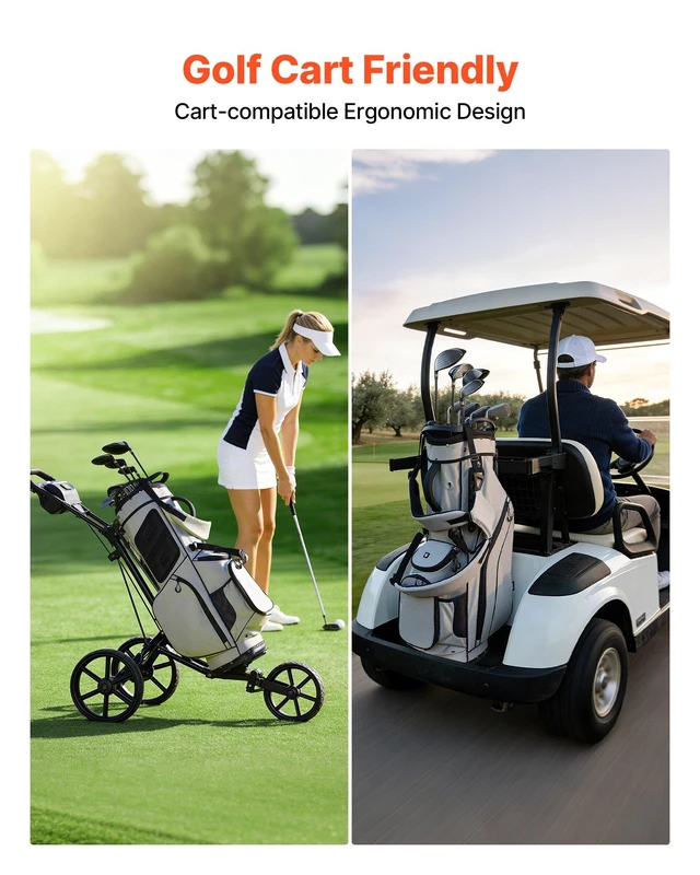 Alt view image 7 of 8 - VEVOR Golf Cart Bag, 14 Way Top Divider Organizer, 2-in-1 Golf Club Bag with Full-length Divider, Dual Shoulder Straps, Support Legs, Rain Hood, Storage Pockets, Lightweight Polyester for Men & Women