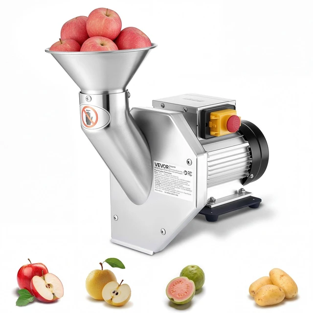 Main image of VEVOR 550W Electric Fruit Apple Crusher, SUS304 Desktop Crushing Machine, Grinds Whole Apples Up to 2.76" Dia, 60 KG/H Capacity, Cider Press for Apples, Pears, Pineapple, Guava, Carrot, Potato