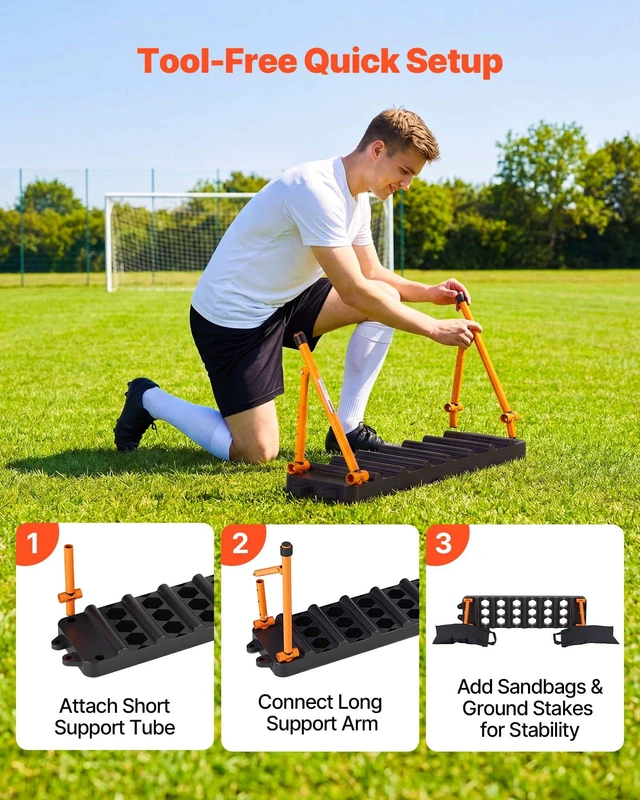Alt view image 5 of 8 - VEVOR Soccer Rebounder Board, 37.4 x 9.8 in Portable Soccer Rebound Wall, Dual Surface Sports Kick Back Trainer, 3 Adjustable Angles, Easy Setup Ball Practice Equipment for Passing & Reaction Skills