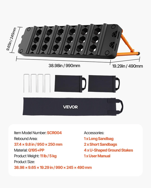 Alt view image 7 of 8 - VEVOR Soccer Rebounder Board, 37.4 x 9.8 in Portable Soccer Rebound Wall, Dual Surface Sports Kick Back Trainer, 3 Adjustable Angles, Easy Setup Ball Practice Equipment for Passing & Reaction Skills