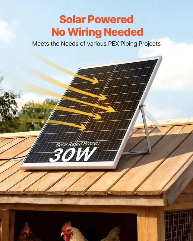 Alt view image 2 of 8 - VEVOR Solar Powered Fan, 30W Solar Panel with 2 Fans, Adjustable Solar Panel Angle, 2668 RPM High-Speed, Flexible Installation, Fast Air Exchange for Greenhouse, Grow Tents, Chicken Coops, Shelters