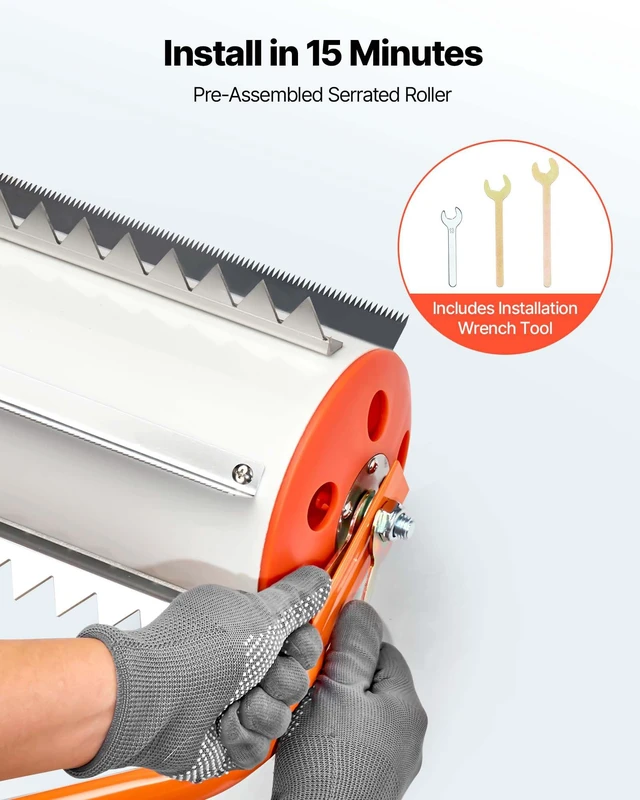 Alt view image 5 of 8 - VEVOR Lake Weed Roller, 20 ft Lake & Pond Weed Removal Tool, Muck Razer Aquatic & Sludge Tiller, Rid Roots and Muck Buildup, 6 Preassembled Stainless Steel Blades, 6 Aluminum Handles, Easy Assembly