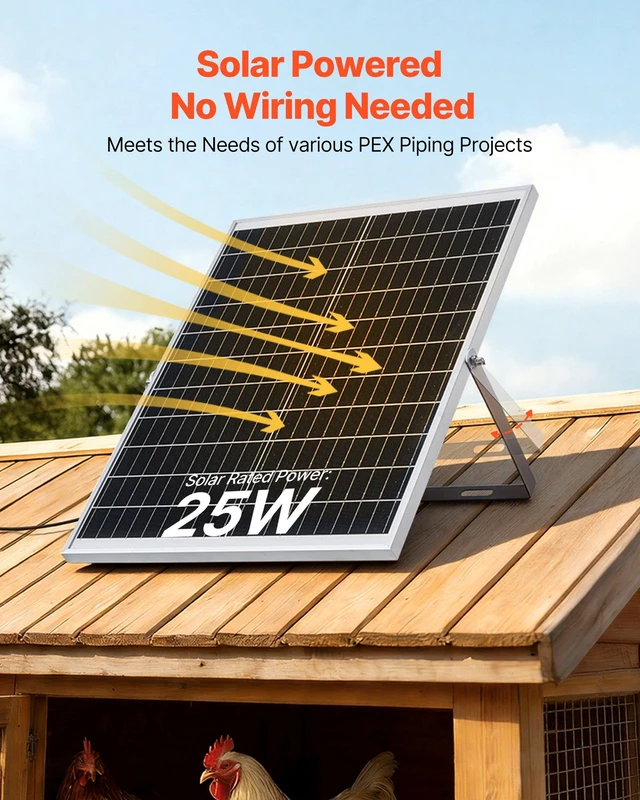 Alt view image 2 of 8 - VEVOR Solar Powered Fan, 25W Solar Panel with 220 CFM Airflow, Adjustable Panel Angle, 2030 RPM High-Speed, Flexible Install, Fast Air Exchange for Greenhouse, Grow Tents, Chicken Coops, Shelters
