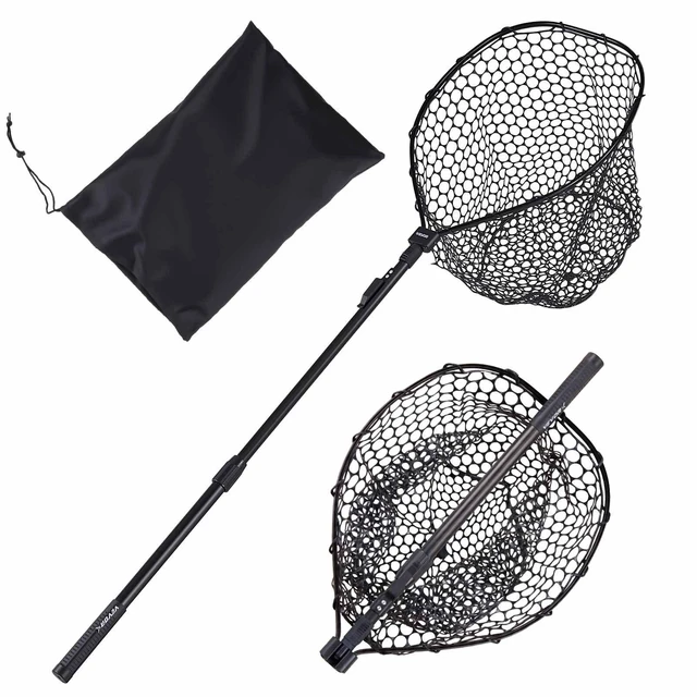 Main image of VEVOR Fishing Net, Foldable Landing Nets with Telescopic Handle, Portable Lightweight and Stronger 6063 Aluminum Fish Gear, Soft Silicone Fish-Friendly Mesh, for Kayak, Boat, Bank, Pond, Gifts for Men