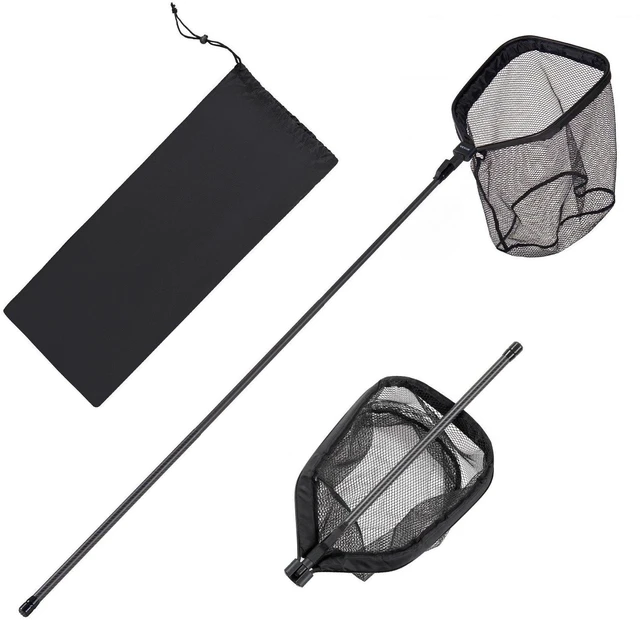 Main image of VEVOR Fishing Net, Foldable Landing Nets with Telescopic Handle, Portable Lightweight Carbon Fiber Long Fish Gear, Nylon Covered PVC, Durable and Fish-friendly, for Kayak Boat Bank Pond, Gifts for Men