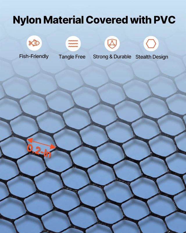 Alt view image 3 of 8 - VEVOR Fishing Net, Foldable Landing Nets with Telescopic Handle, Portable Lightweight Carbon Fiber Long Fish Gear, Nylon Covered PVC, Durable and Fish-friendly, for Kayak Boat Bank Pond, Gifts for Men
