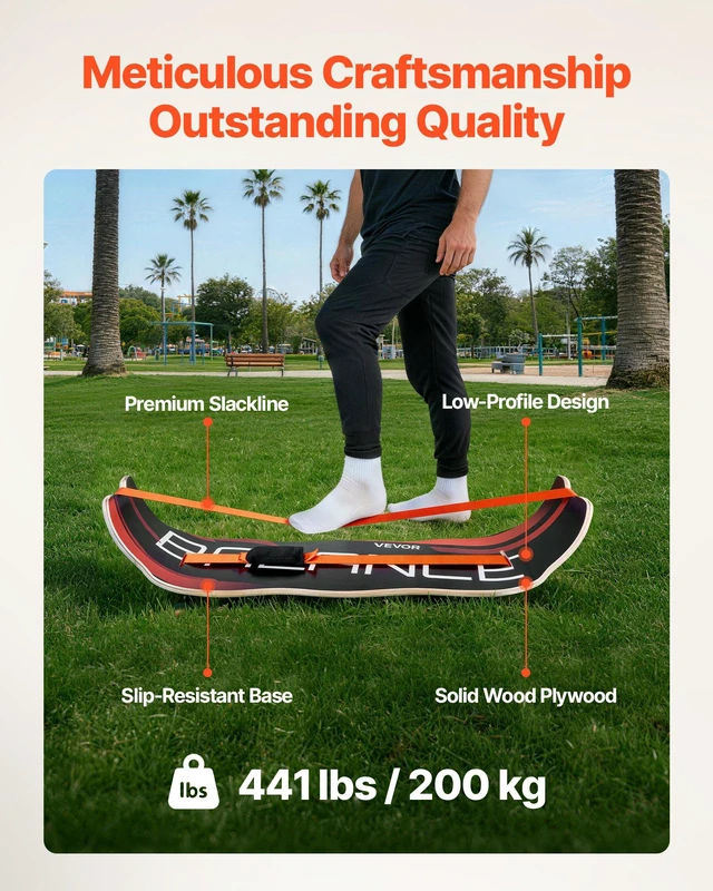 Alt view image 4 of 8 - VEVOR Balance Board, Wobble Board Trainer for Adults, Premium Wooden Curved Balance Training Equipment, Compact & Lightweight for Core Workouts, Standing Desk Exercise, Home Gym, Yoga & More, Orange