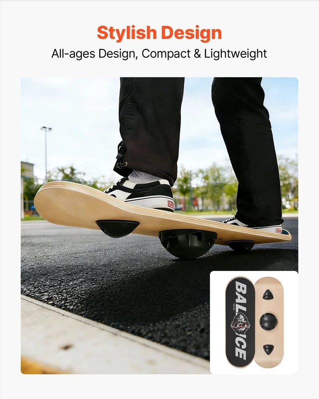 Alt view image 5 of 8 - VEVOR Balance Board, Wobble Board Trainer for Adults 3-Level Adjustable Base, Premium Wooden Balance Training Equipment, Slip-Resistant Surface for Core Workout, Standing Desk Exercise, Home Gym, Yoga
