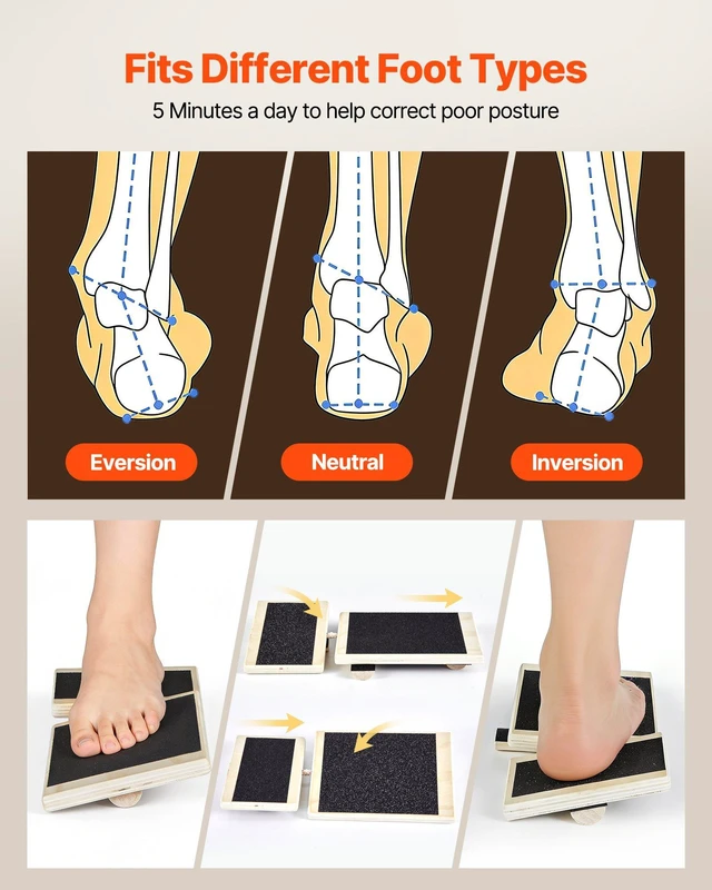Alt view image 4 of 8 - VEVOR Balance Board, Wobble Board Trainer for Adults Foot & Ankle Strengthening, Non-Slip Wood Premium Wooden Balance Training Equipment, Compact with Storage Bag, Ideal for Physical Therapy Exercises