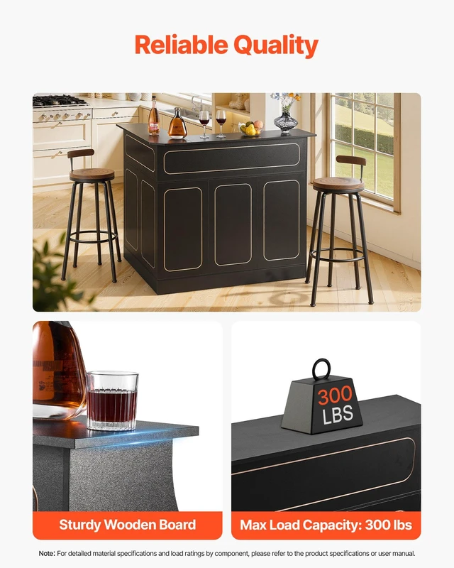 Alt view image 4 of 8 - VEVOR Home Bar Unit, L-Shaped Wine Bar Cabinet Table 4-Tier with Storage Shelves, Wine Glass Holder, 300 lbs Max Capacity, Wood Liquor Cabinet for Home, Kitchen, Living Room, Pub, Basement, Black